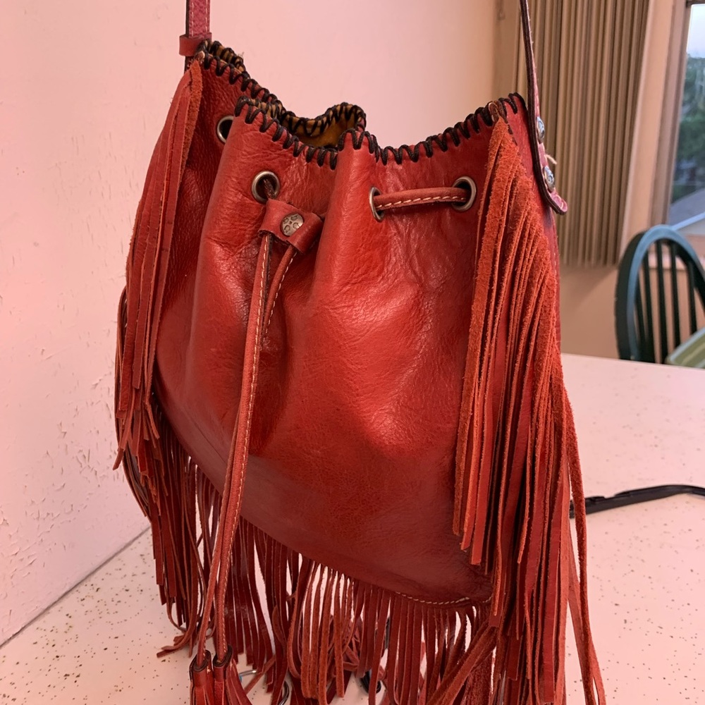 Patricia Nash genuine leather fringe bag